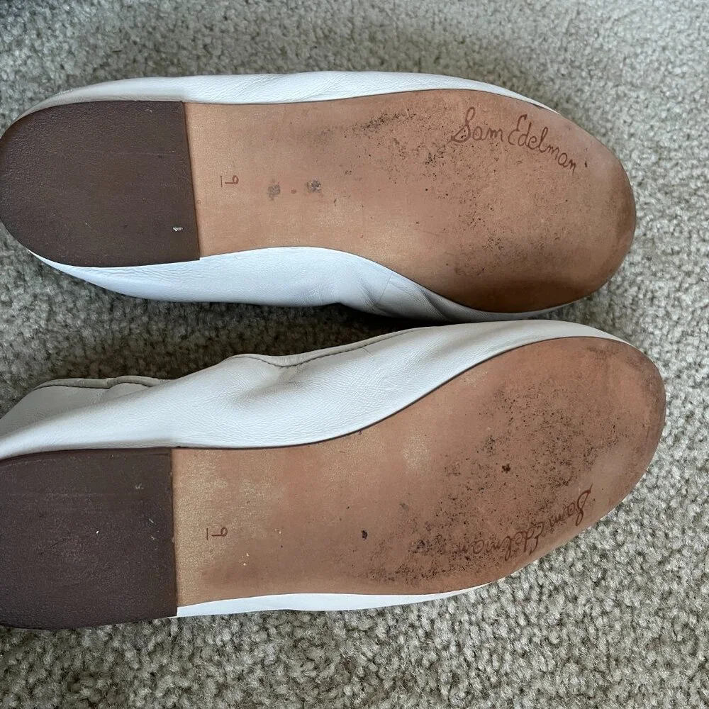 Sam Edelman Felicia Flats - 9 - White Leather - Picture 3 of 3